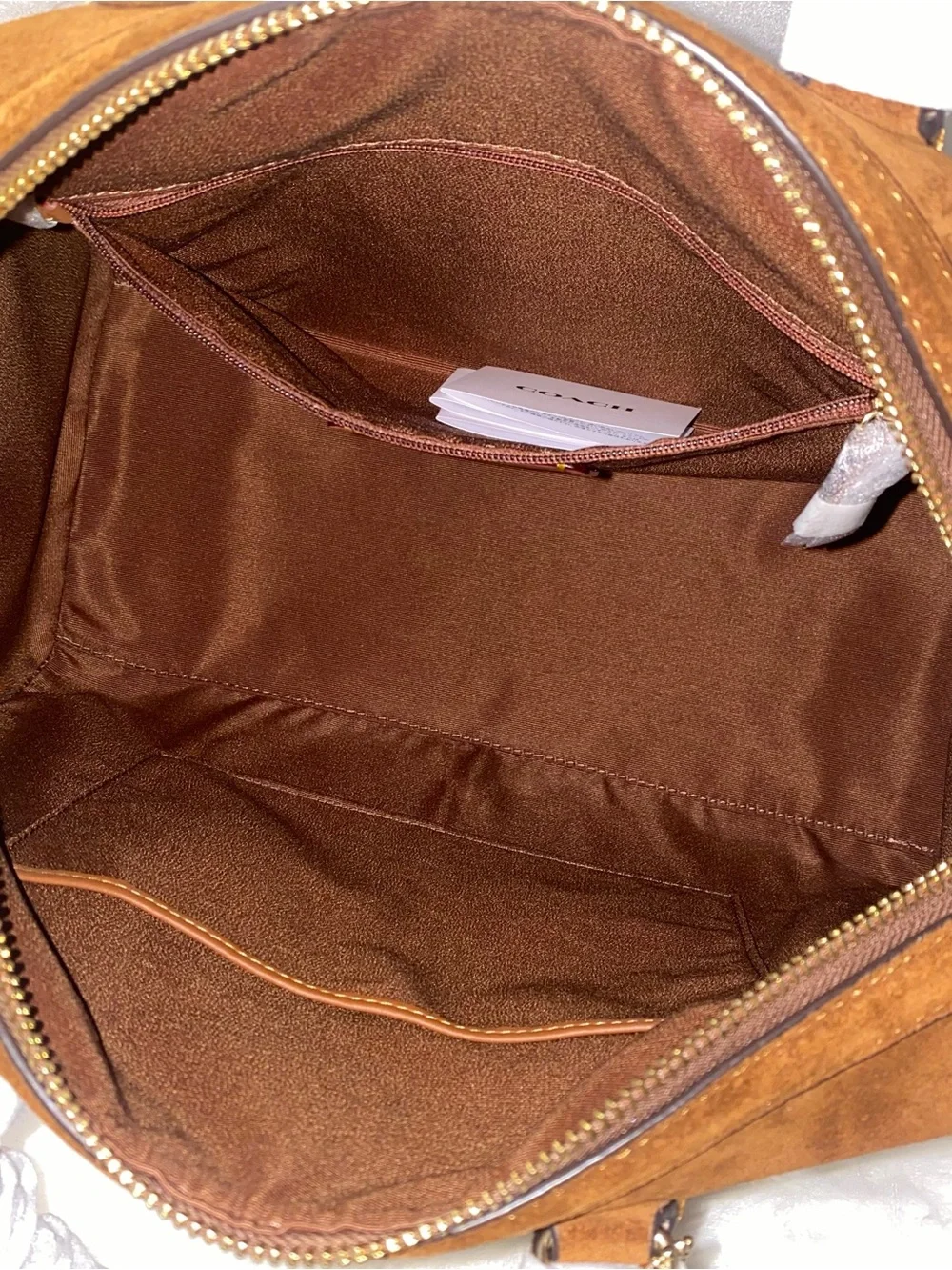 Coach Suede Satchel purse Large Rowan New